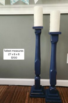 Floor Candle Stands Made from Solid Wood Table Legs