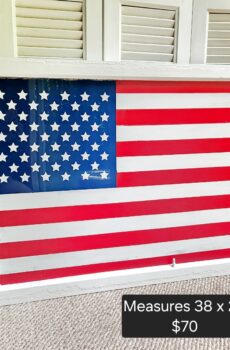 Hand-Painted USA Flag on Antique Window – A True Patriotic Treasure!