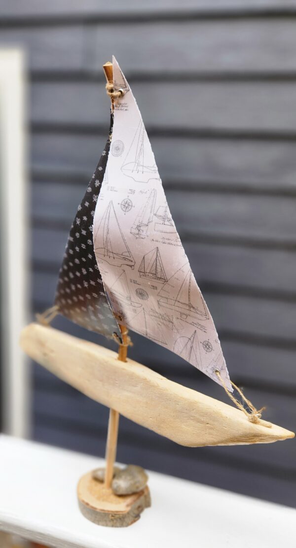 A Unique Sailboat Crafted from Driftwood, Petoskey Stones, Sand, and ...