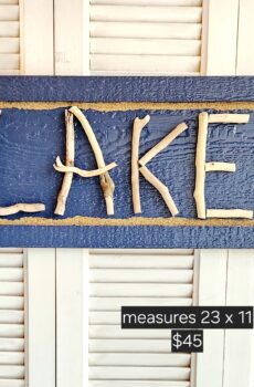 Driftwood & Sand Wall Hanging – "LAKE" Sign