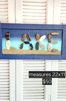 "LAKE" Wall Hanging – Coastal Vibes in Cut Rocks!