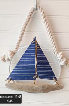 Unique Wall Hanging Driftwood Sailboat