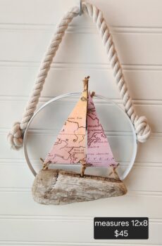 Unique Wall Hanging Driftwood Sailboat