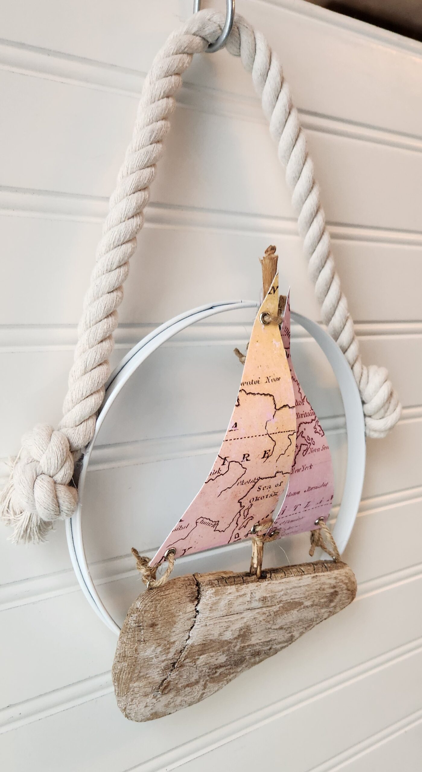 Unique Wall Hanging Driftwood Sailboat - Image 2