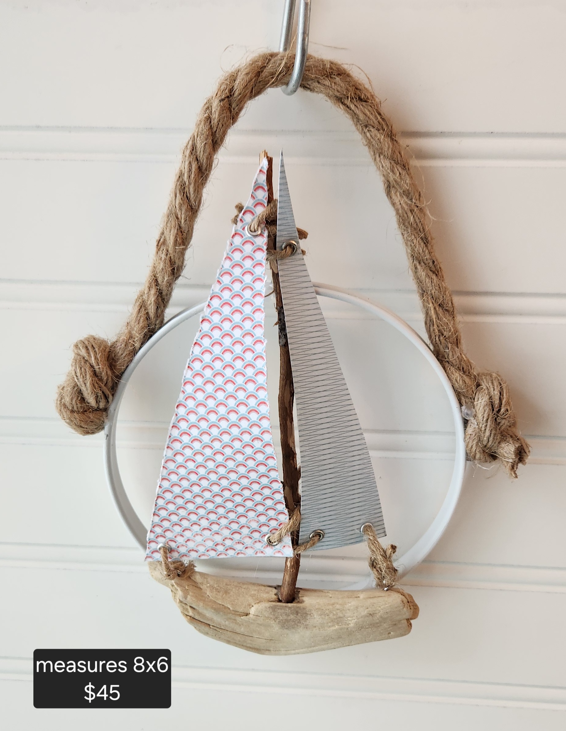 Unique Wall Hanging Driftwood Sailboat