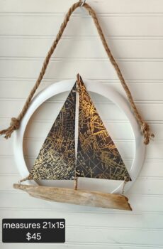 Unique Wall Hanging Driftwood Sailboat