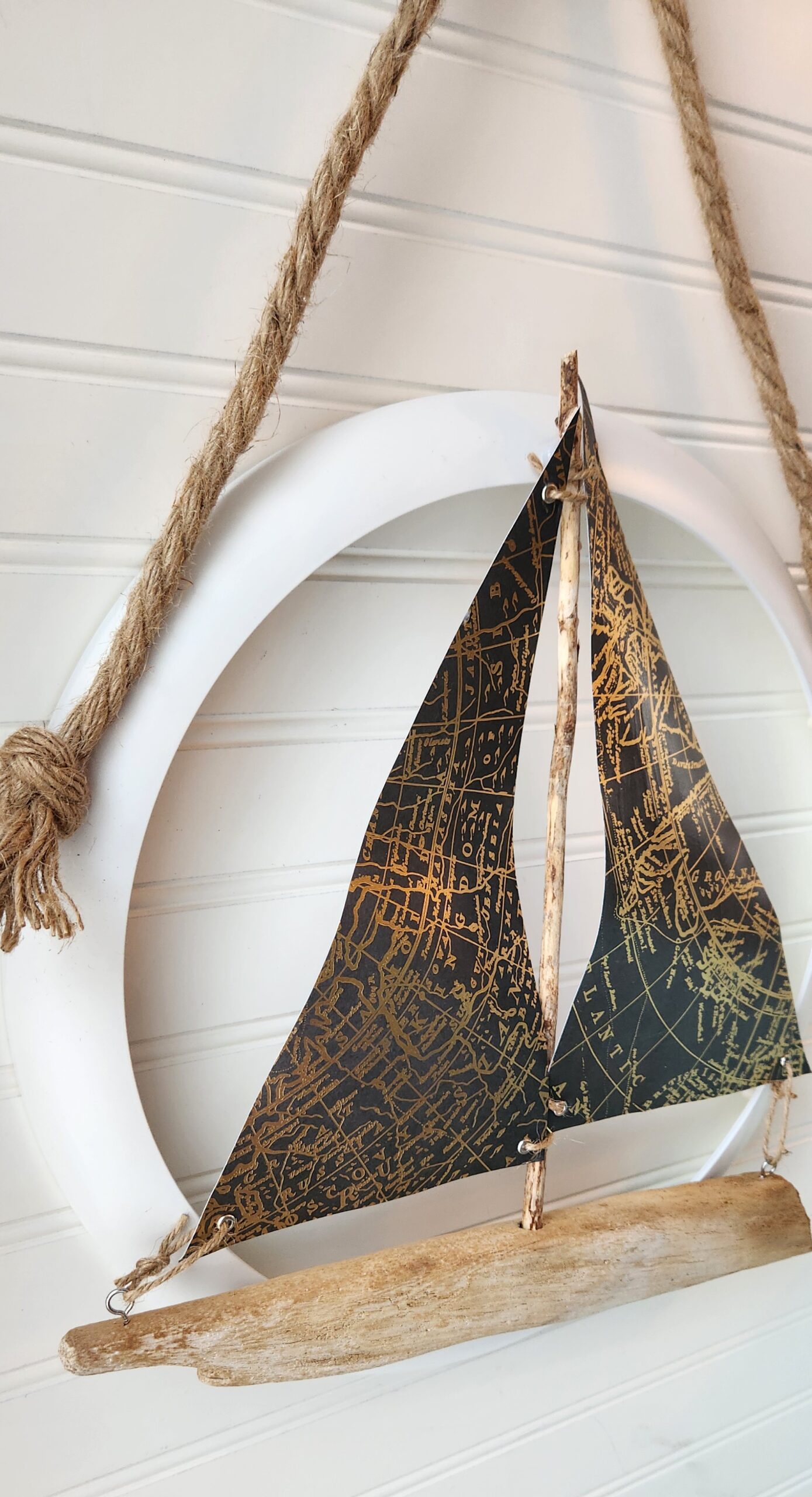 Unique Wall Hanging Driftwood Sailboat - Image 2