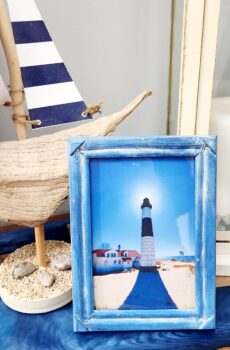 Nautical 4x6 Picture Frame with Big Sable Point Lighthouse Photo – Coastal Charm!