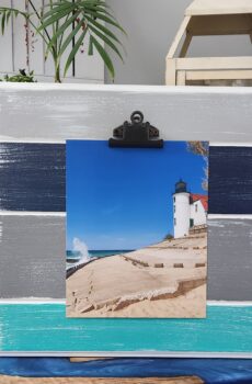 Coastal 8x10 Picture Frame – Navy Gray Teal Lighthouse Wall Decor