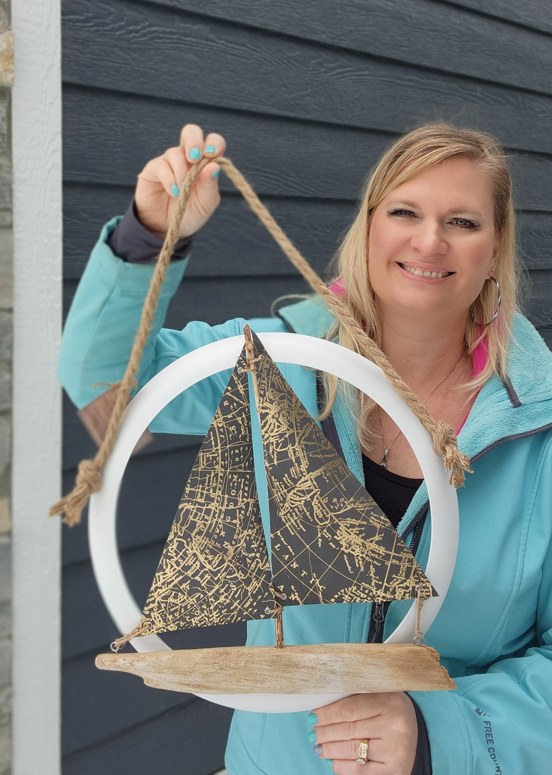 Unique Wall Hanging Driftwood Sailboat - Image 3