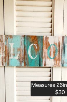 "Welcome" Solid Wood Wall Hanging Sign