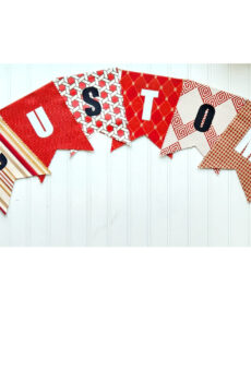 Handcrafted Fabric Red Pattern Banners with Your Special Message