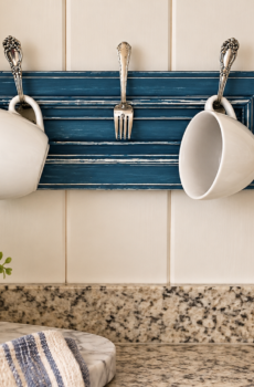 Unique Mug/Towel Holder - Crafted from Repurposed Forks & Solid Wood | Crafted in the USA!