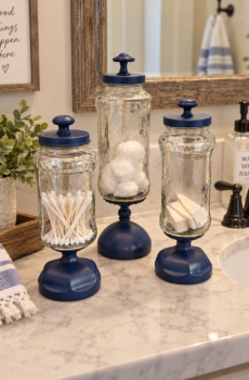 Blue storage glass jars/Candy jars | Crafted in the USA
