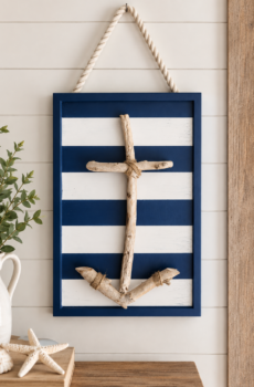 Handmade Driftwood Anchor Wall Decor – Nautical Coastal Wall Art - Made in the USA