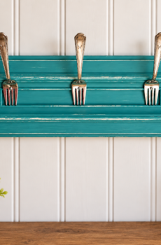Unique Mug/Towel Holder - Crafted from Repurposed Forks & Solid Wood | Crafted in the USA!