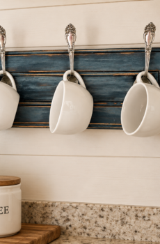 Unique Mug/Towel Holder - Crafted from Repurposed Forks & Solid Wood | Crafted in the USA!