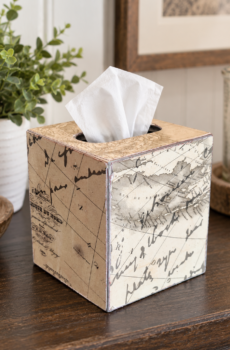 Unique Tissue Cube Box Cover – Maps & Metal! | Crafted in the USA
