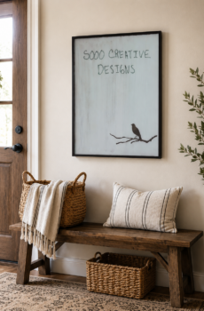 Dry Erase Board with Bird on a Branch – Beautiful Wall Hanging!