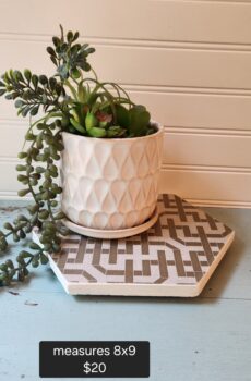 Handcrafted Pedestal – Wallpaper on Tile with Wood Feet