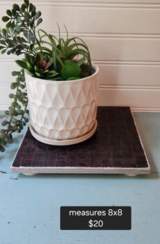 Decorative Tile Display Pedestal with Wood Legs