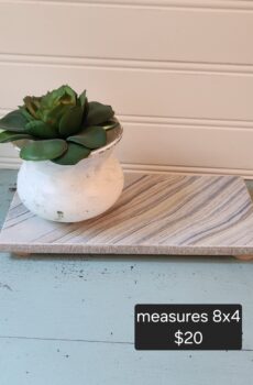 Decorative Tile Display Pedestal with Wood Legs
