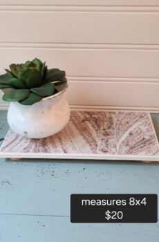 Decorative Tile Display Pedestal with Wood Legs