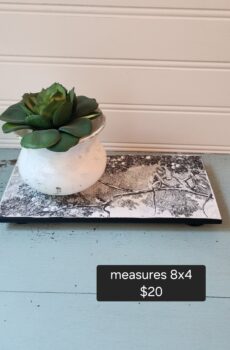 Handcrafted Pedestal – Wallpaper on Tile with Wood Feet