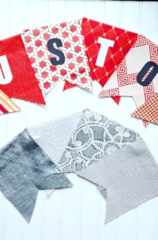 Handcrafted Gray Pattern Fabric Banner – Personalized Custom Message Decor