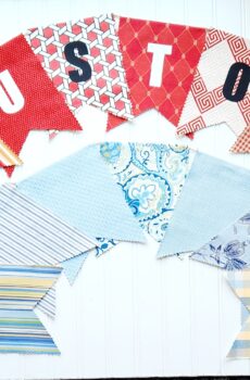 Handcrafted Fabric Blue & Purple Pattern Banners with Your Special Message