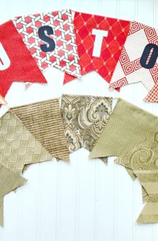 Handcrafted Fabric Green Pattern Banners with Your Special Message