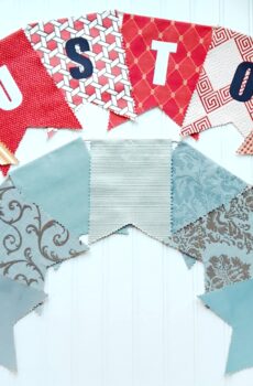 Handcrafted Fabric Greenish Blue Pattern Banners with Your Special Message