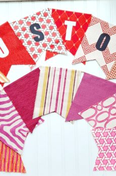 Handcrafted Fabric Pink Pattern Banners with Your Special Message