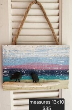 Driftwood & Rock Bird Painting – Coastal Serenity - Crafted in the USA