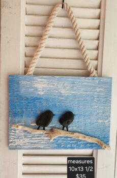 Driftwood & Rock Bird Painting – Coastal Serenity - Crafted in the USA