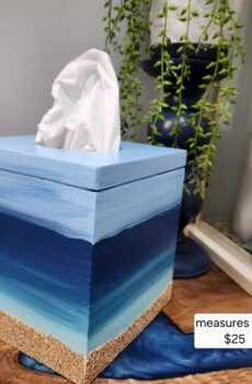 Beach & Water Hand-Painted Tissue Box Cover - Painted in the USA!