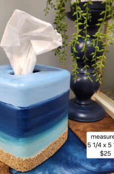 Beach & Water Hand-Painted Tissue Box Cover - Painted in the USA!