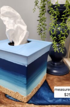 Beach & Water Hand-Painted Tissue Box Cover - Painted in the USA!