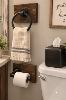 Tissue box, T.p holder & Towel rack set | Crafted in the USA