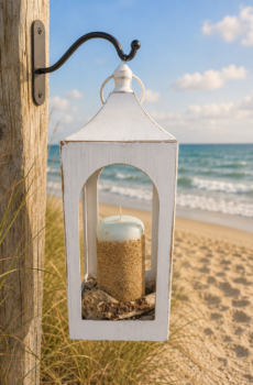 Decorative Beach-Inspired Lantern – For Display Only