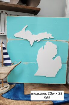 Michigan Wall Art on Solid Wood – Nautical Style - Made in the USA