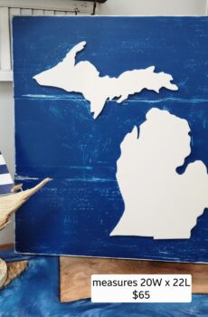 Michigan Wall Art on Solid Wood – Nautical Style - Made in the USA