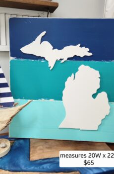 Michigan Wall Art on Solid Wood – Coastal Style - Made in the USA