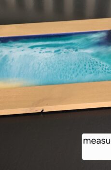 Handmade Wood & Epoxy Resin Serving Tray – Ocean Water Design - Crafted in the USA