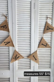 Family Burlap Banner – Rustic Home Decor