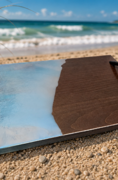 Serving Tray with Blue Resin Overlay – Looks Like Water!