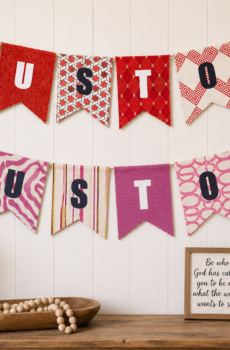 Handcrafted Fabric Pink Pattern Banners with Your Special Message