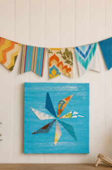 Custom Fabric Banner + Matching Flower Wall Art!