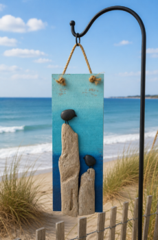 Driftwood & Rock Bird Painting – A Coastal Masterpiece - Made in the USA