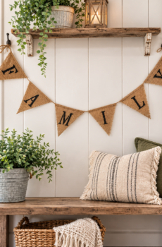 Family Burlap Banner – Rustic Home Decor